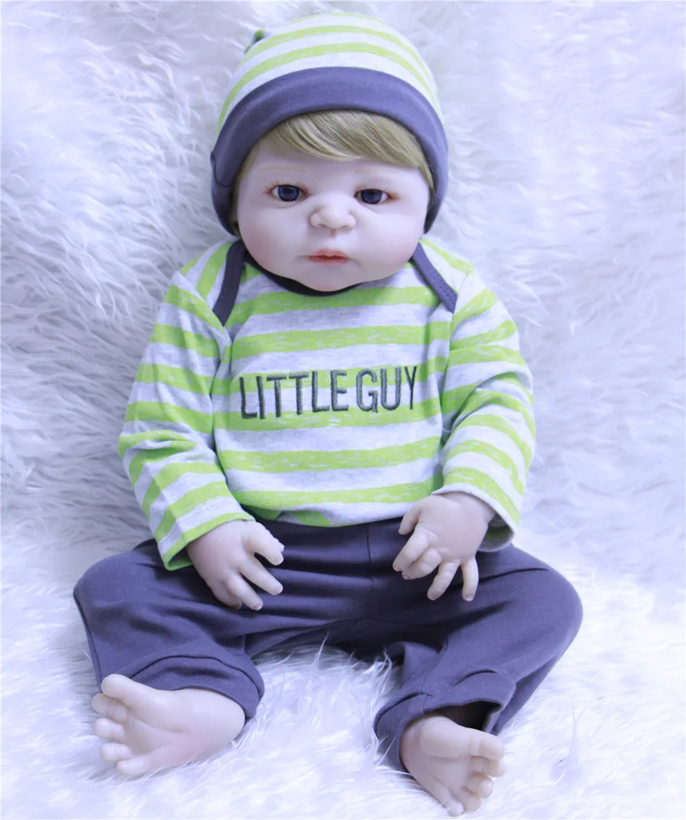 

Realistic 23'' Silicone Reborn Baby Dolls wear Clothes Looks So Truly Full Body Vinyl Babies Dolls Cute Fashion Girl Gifts