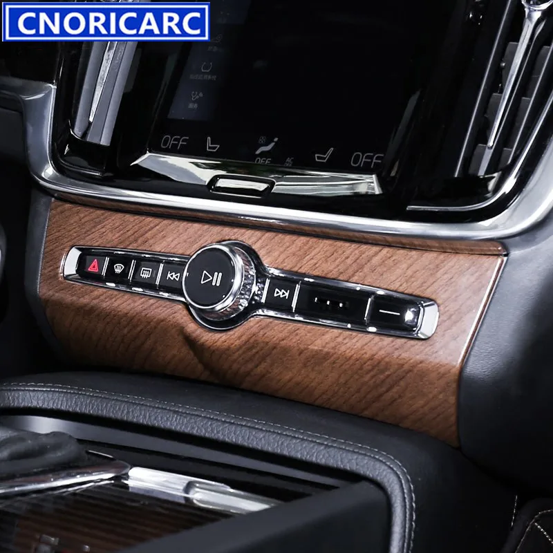 

CNORICARC Center Console Audio Buttons Adjustment Panel Decoration Frame For Volvo S90 2015-18 Chrome Trim Strip Car Styling