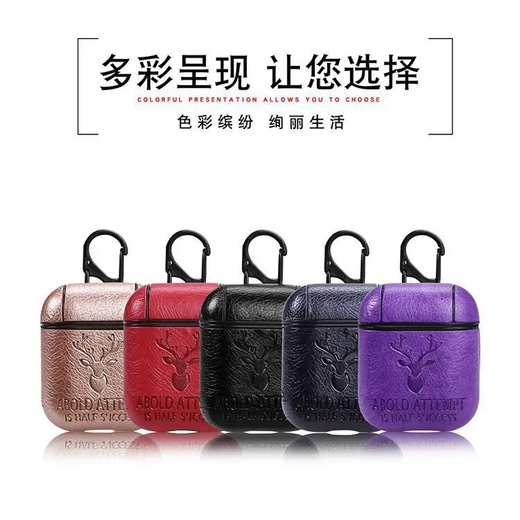 

Leather Earphones Bag Case for Apple Airpods Bluetooth Wireless Earphone Luxury Reno Skin Cover Box for Air Pods Ear Pods Bag