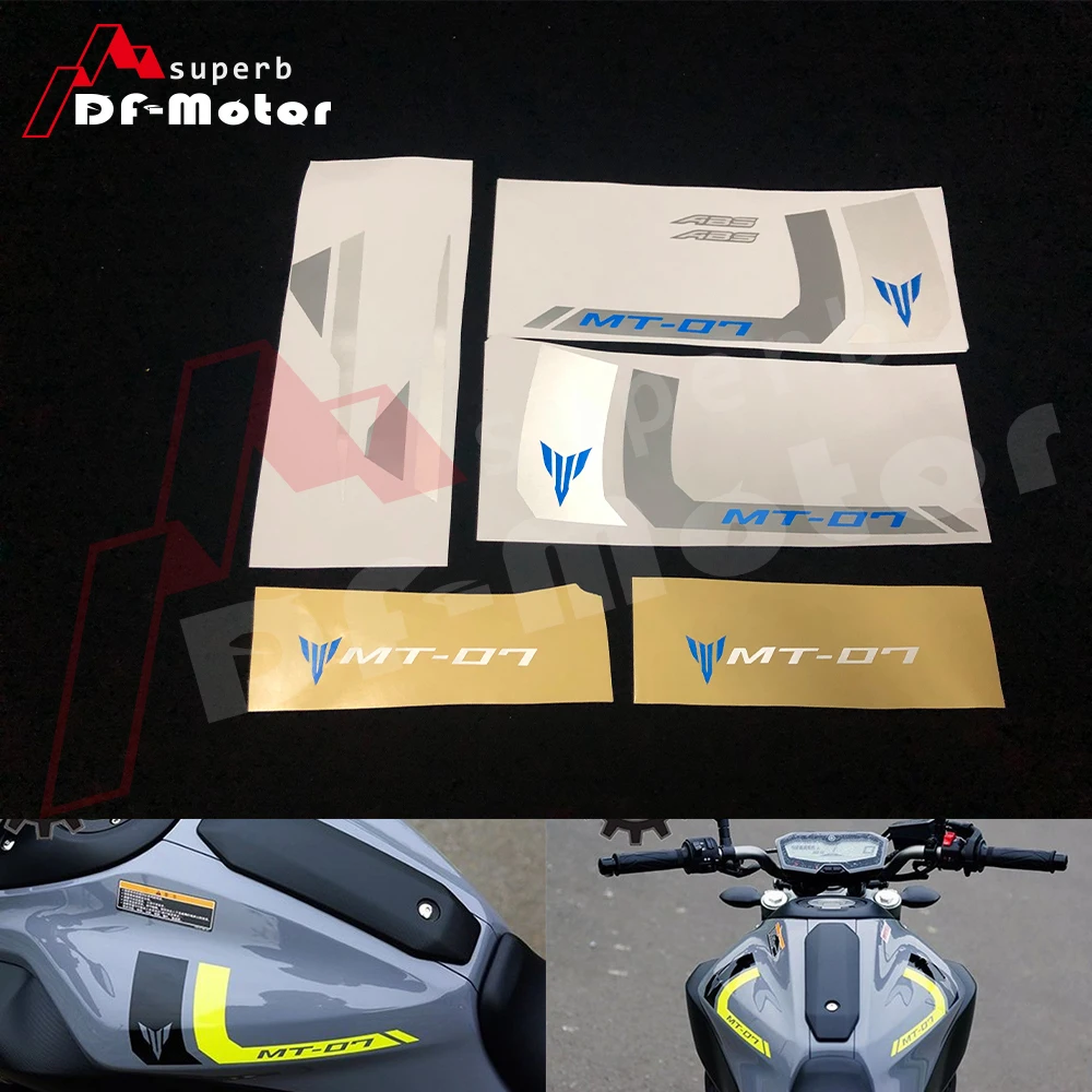

Fit for YAMAHA MT 07 MT07 Decals Reflective Stickers Rim Stripes MT-07 High Quality Motorcycle Racing Sticker DIY Blue gray