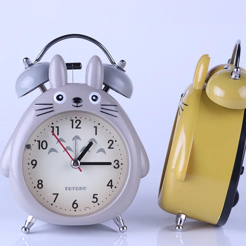 Cute Home Decor TOTORO Quartz Table Clock Bed Room Clock Alarm Clock Snooze Pokemon LED Light Mute 