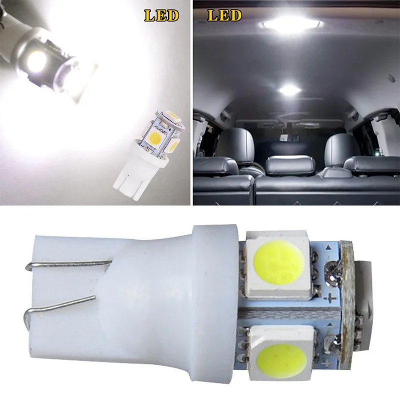 VicTsing Auto T10 Led White 194 W5W LED Car Super Bright Turn Side License Plate Light Lamp Bulb DC 12V Parking Light 6500K      (8)