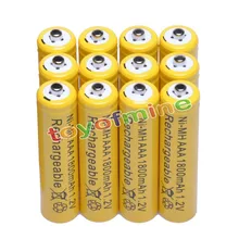 12x AAA 1800mAh 3A 1,2 V Ni-MH желтый Аккумулятор для MP3 RC игрушки