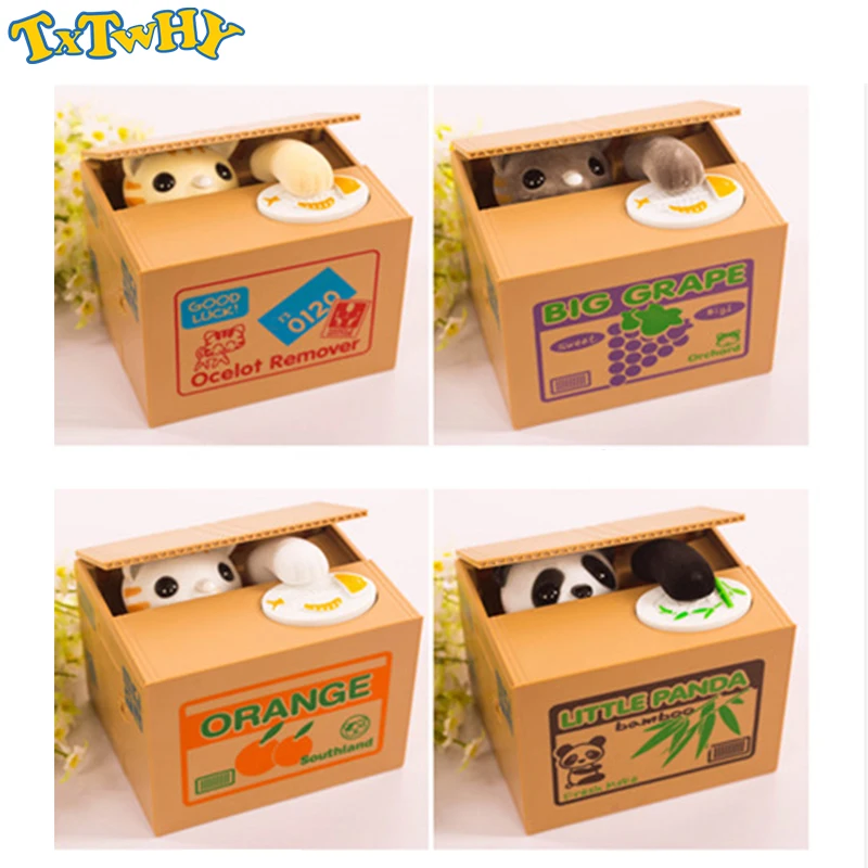 

Cat Piggy Bank Coin Electronic Plastic Money Box Steal Coin Piggy Bank Money Safe Box For Birthday Desk Decor