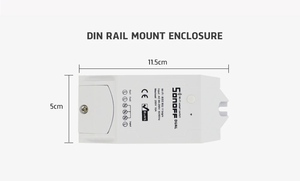 1-5 Sonoff Dual 2CH Wifi освещение переключатель Управление несколькими устройствами светодиодный WiFi переключатель управление двумя устройствами умный Wifi беспроводной умный переключатель