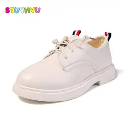 Обувь для девочек маленькие белые повседневные туфли дети черный 2019 Весна Начальная школа Дети танцевальная вечеринка Мартин обувь Англия