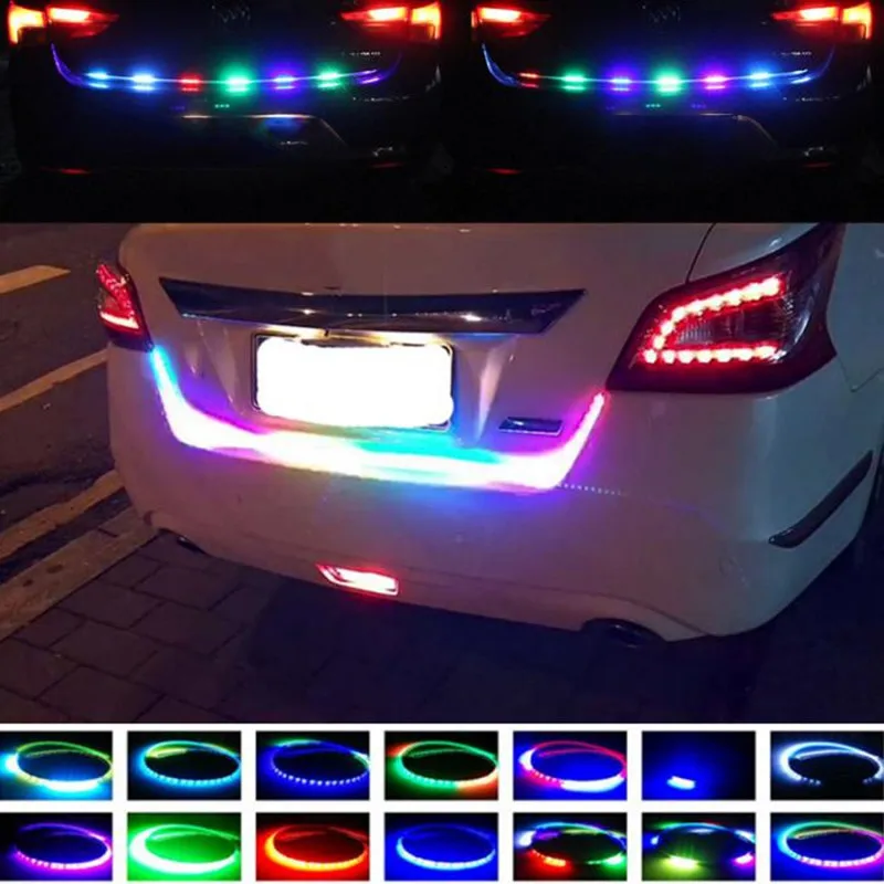 Автомобильный Стайлинг RGB Светодиодные ленты светильник ing задний багажник хвост