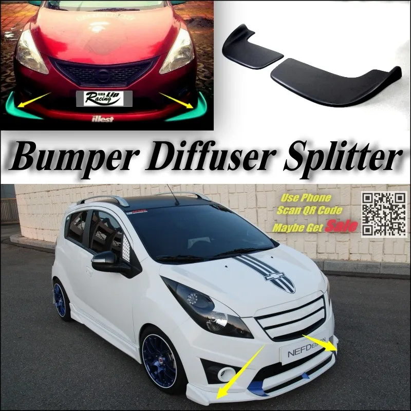 For Chevrolet Spark Bumper Front Splitter Deflector Flap Fin Chin Diffuser