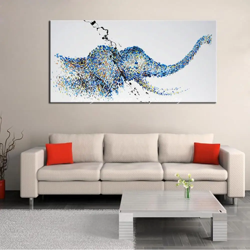 Поп-арт Ручная роспись современный абстрактный слон животные картины маслом на холсте настенные картины для гостиной настенные украшения