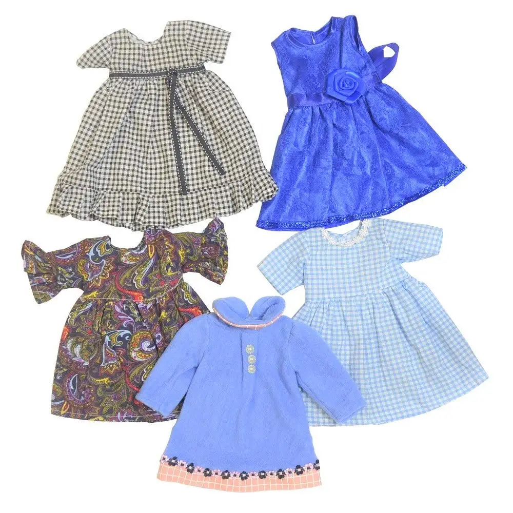 

Doll Clothes Set, 5 Sets Toy Doll Outfits Dress Jacket Suit Skirt for 18 inch Girl Dolls 45cm Doll Accessories, Gift for Girls