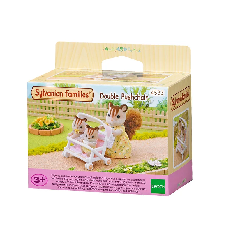 Sylvanian Families кукольный домик, двойная коляска, Scence, аксессуары, подарок, игрушка для девочки, без фигурки, Новинка#4533