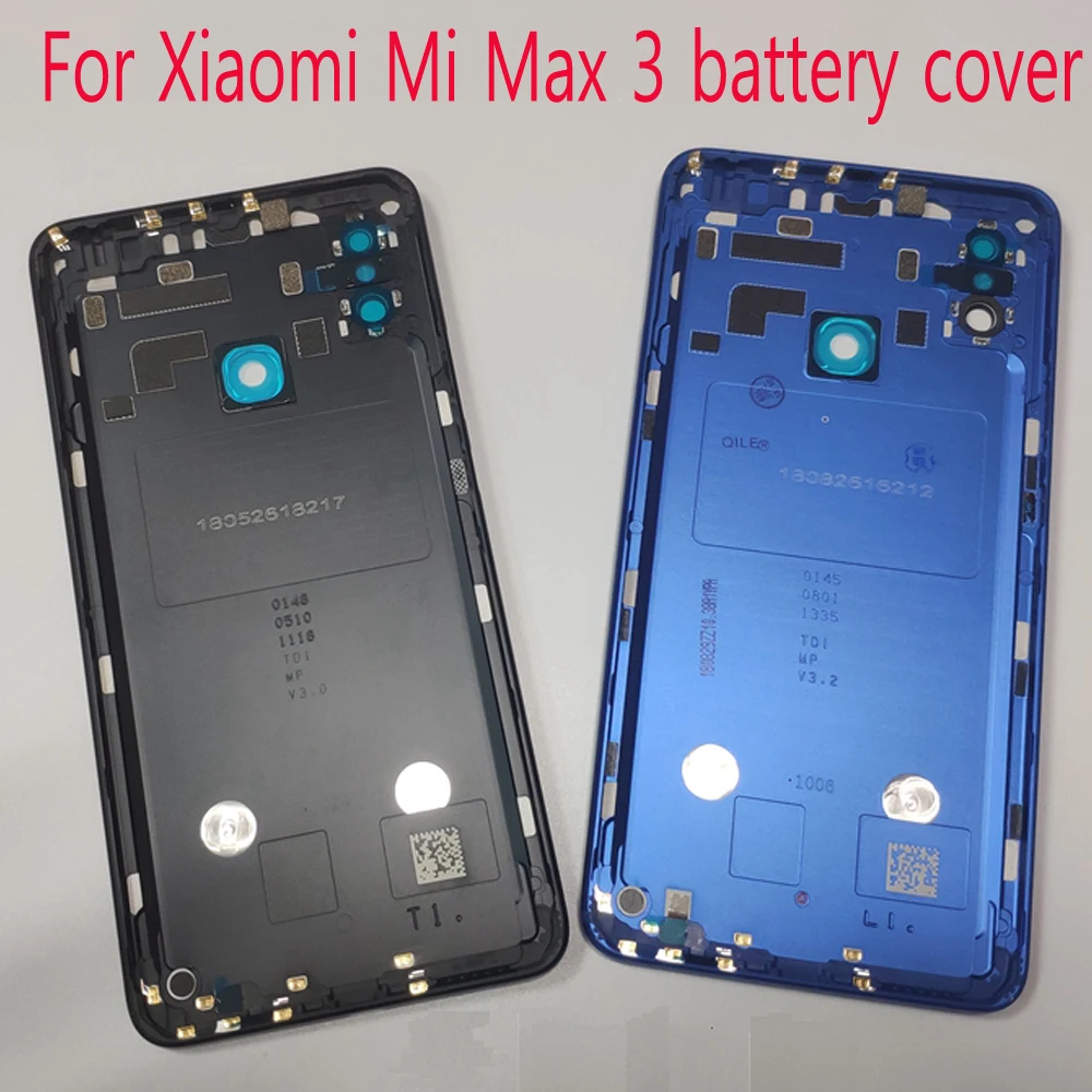 Tampa da Bateria Original para Xiao Porta da Bateria Traseira + Câmera Lente de Substituição Voltar Rear Habitação Case Tampa mi Max 3 Max3 2 mi Max 3 Max3 Voltar Rear Habitação
