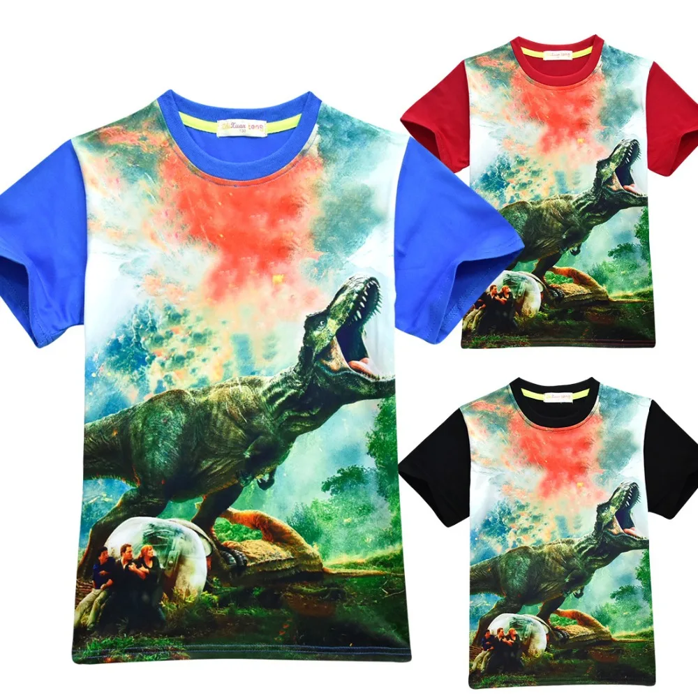 Футболка с 3D рисунком динозавра летняя детская одежда года для мальчиков топы для малышей, футболка, одежда для маленьких мальчиков детская футболка с короткими рукавами