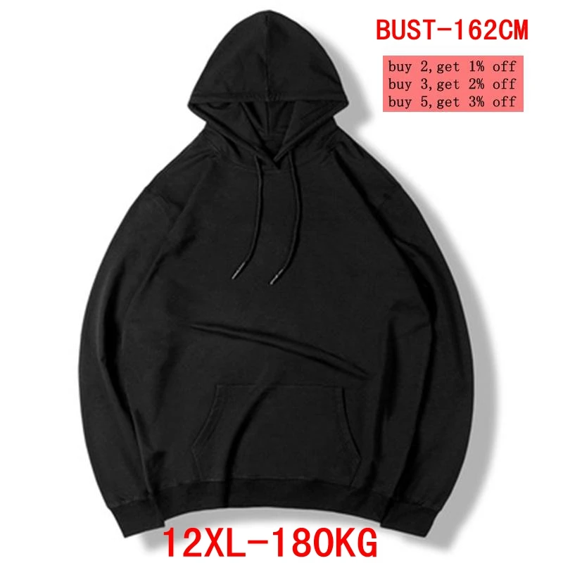 Men's Large Hoodie 12xl 180kg Sweatshirt Plus Size 5xl 6xl 7xl 8xl 9xl 10xl  11xl Long Sleeve Loose Pocket Hip Hop Sports Black - Hoodies & Sweatshirts  - AliExpress