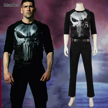 

The Punisher Season 1 Costume Punisher Man Cosplay Superhero T Shirt Leather Halloween Adult Men Clothes New Arrival Belt Custom