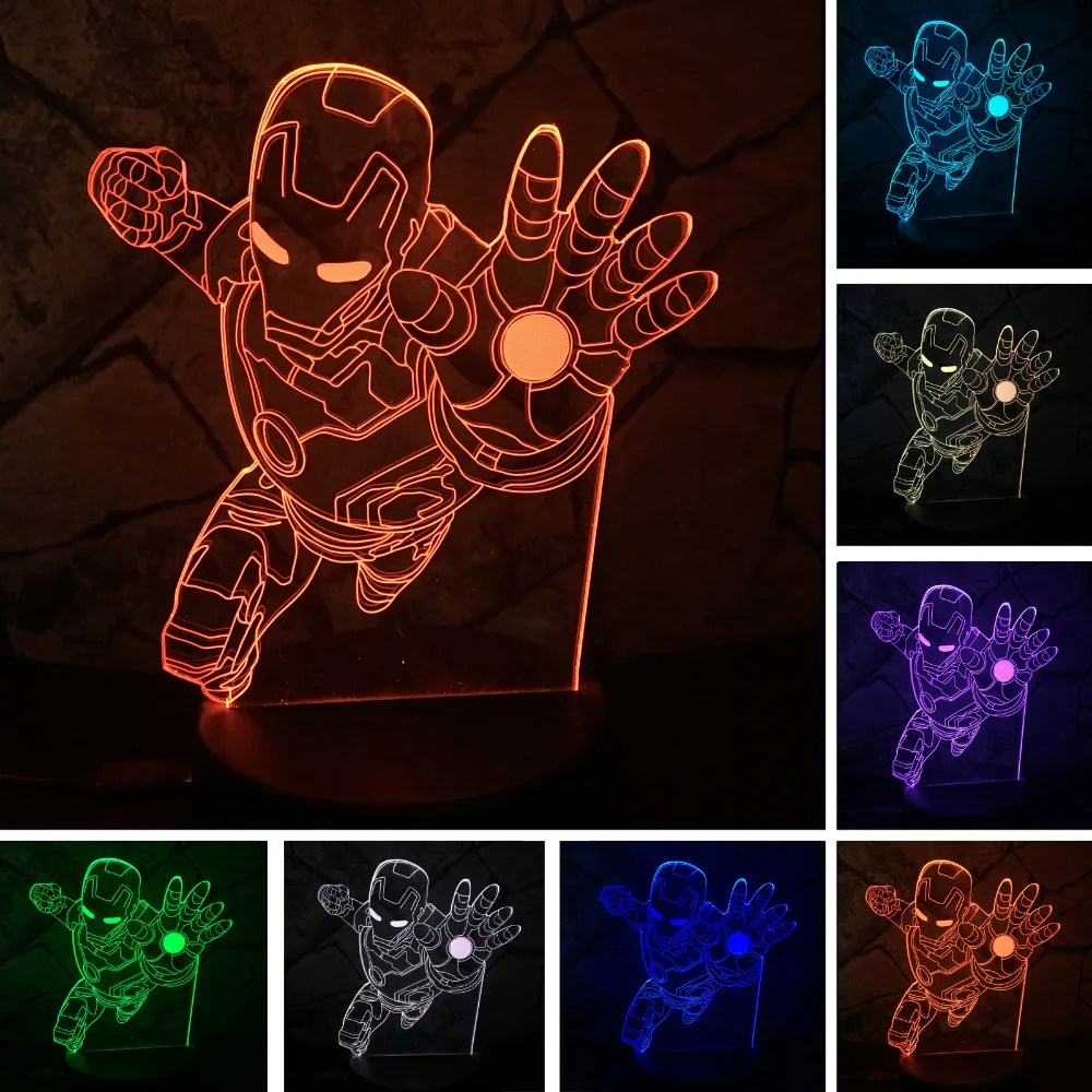 Luzes da Noite novidade superhero ironman action figure Fonte de Luz : Lâmpadas Led
