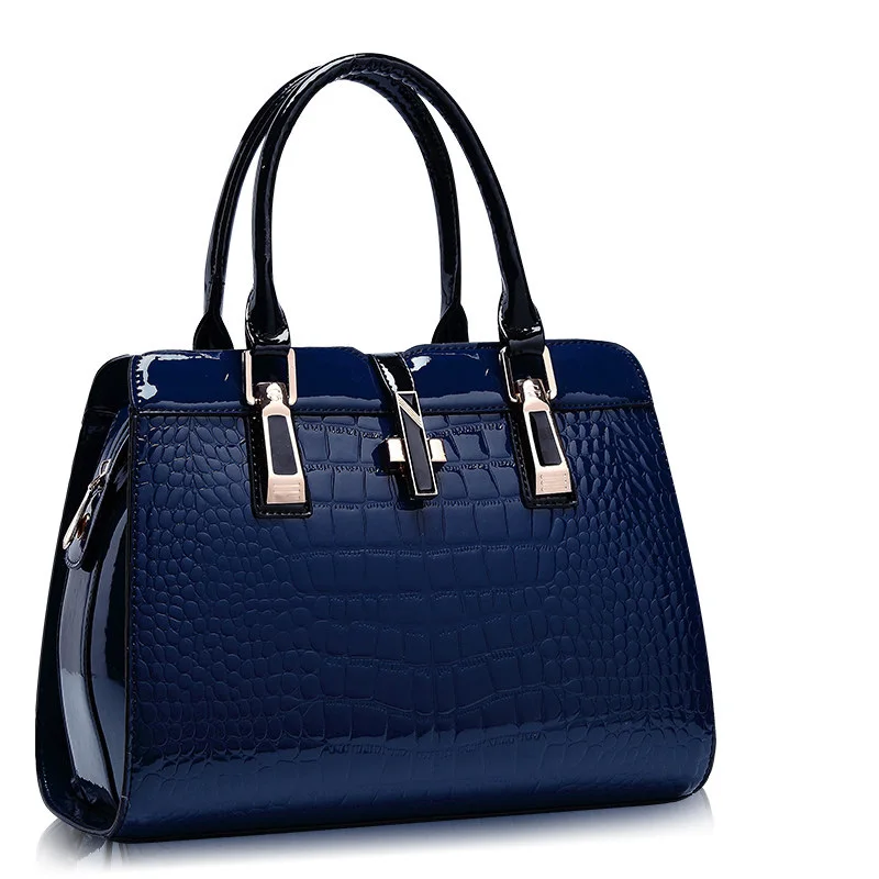 Women Elegant Luxury font b Handbag b font Crocodile Printing PU Occident Style Fashion Large Bag