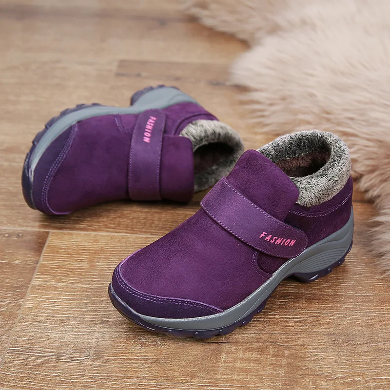 SWYIVY Toning Shoes Women Platform Sneakers Wedge Swing Shoes Lose Autumn Winter Velvet Fur Warm Sport Sneakers Platform
