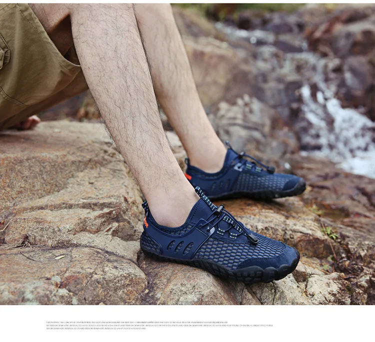 

Wholesale 2019 Summer Breathable Air Mesh Men's Casual Shoes Tie Outdoor Wading Sneakers Summer Water Shoes For Man AQ677-691 D1