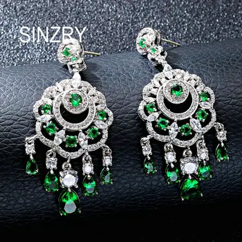 

SINZRY new bridal jewelry accessory fashion cubic zirconia tassel vintage bohemia style drop earrings for women