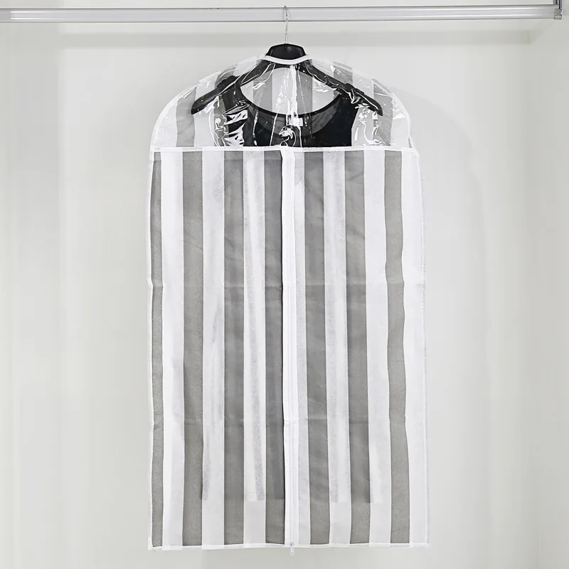 4Pcsset Thick Transparent Clothes Dust Cover Clothing Suit Garment Hanging Pocket Can Wash Storage Bag Organizer For Jack Coat (1)