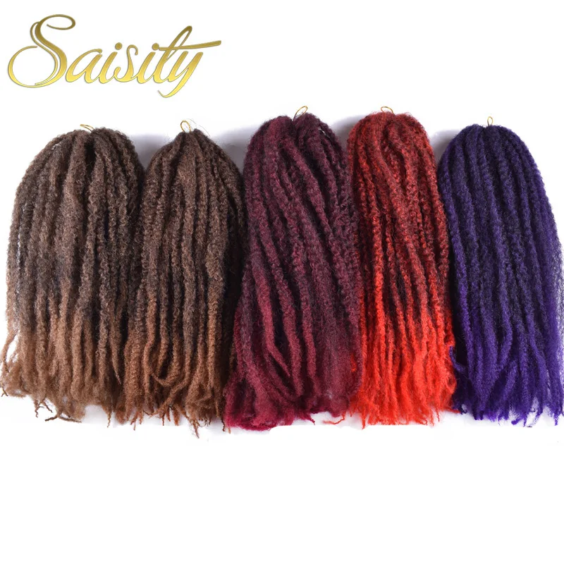 

Saisity Ombre Marley Braids Crochet Hair Braiding Hair Synthetic Crochet Braids Hair Extensions Burgundy Black