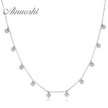 AINUOSHI, 18 К, белое золото/желтое золото/розовое золото, натуральный бриллиант, подвеска, ожерелье в форме сердца, подвеска на цепочке, ювелирное изделие для женщин