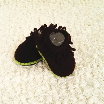 

Crochet baby snow booties first walker shoes loops design cotton yarn