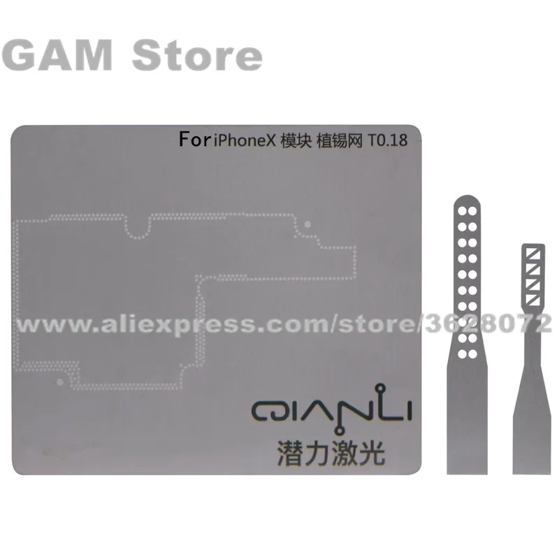 For iPhone X Positioning BGA Stencil Mold Steel Reballing Plate Mainboard Repair tool + Motherboard Separation Knife 5set/lot |