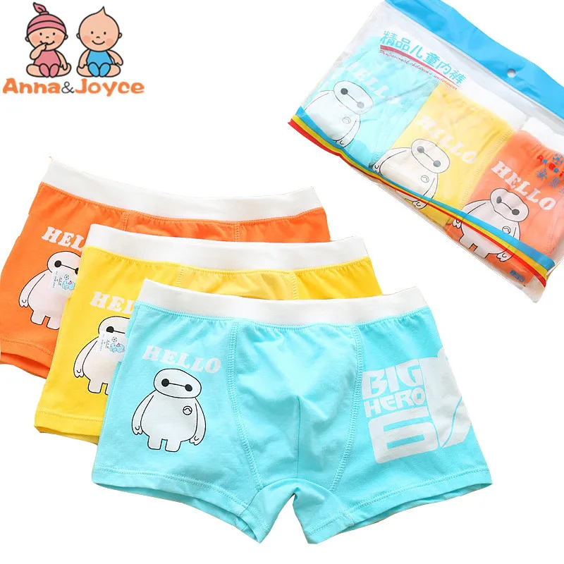 

3pc/lot Children's Underwear Cartoon Character Underwear Organic Cotton Boy Boxer Underwear Soft Boy Panties TNM0079