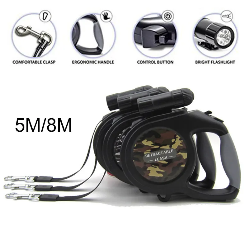 

5/8m Dog Automatic Retractable Leash LED Dog Traction Rope for Small Medium Dogs Best Price
