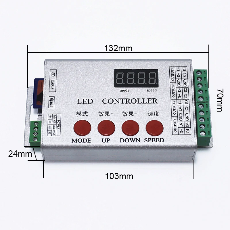 1 шт. DMX512 контроллер перила-трубы контроллер светодиодный полноцветный контроллер система автоматического управления "с LPD6803 TM1809 WS2811 DMX512