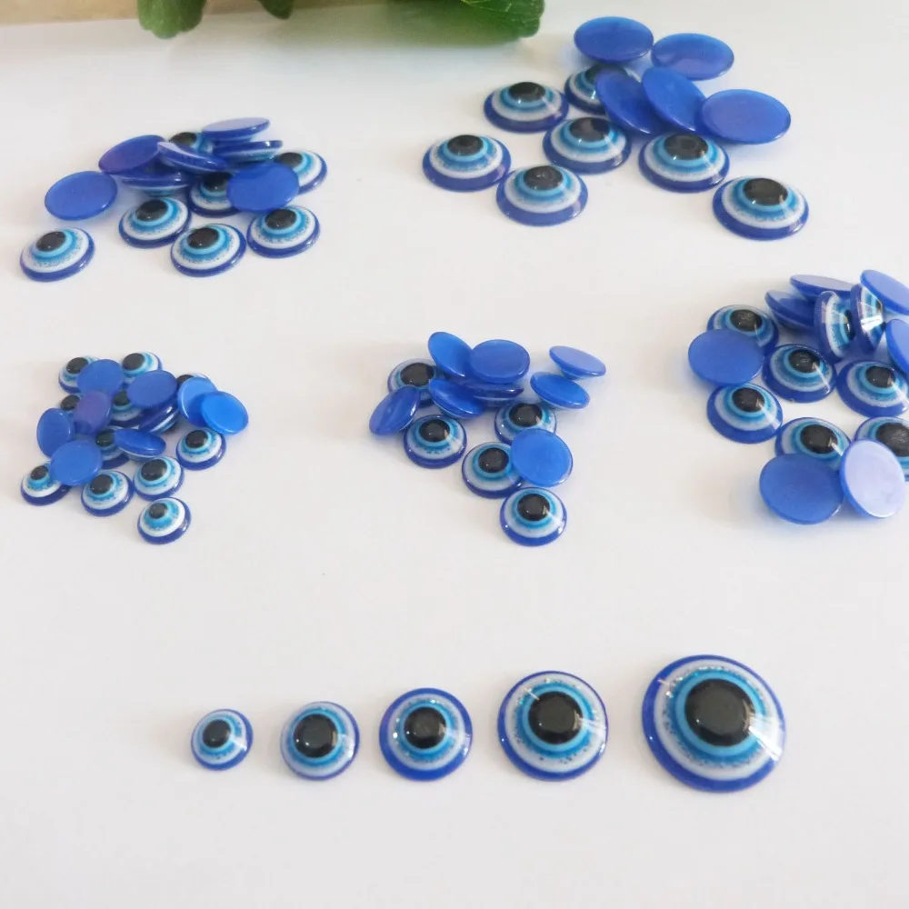 

50pcs/lot 8/10/12/14/16mm glitter blue flat round plastic toy animal eyes for diy doll accessories--color size option