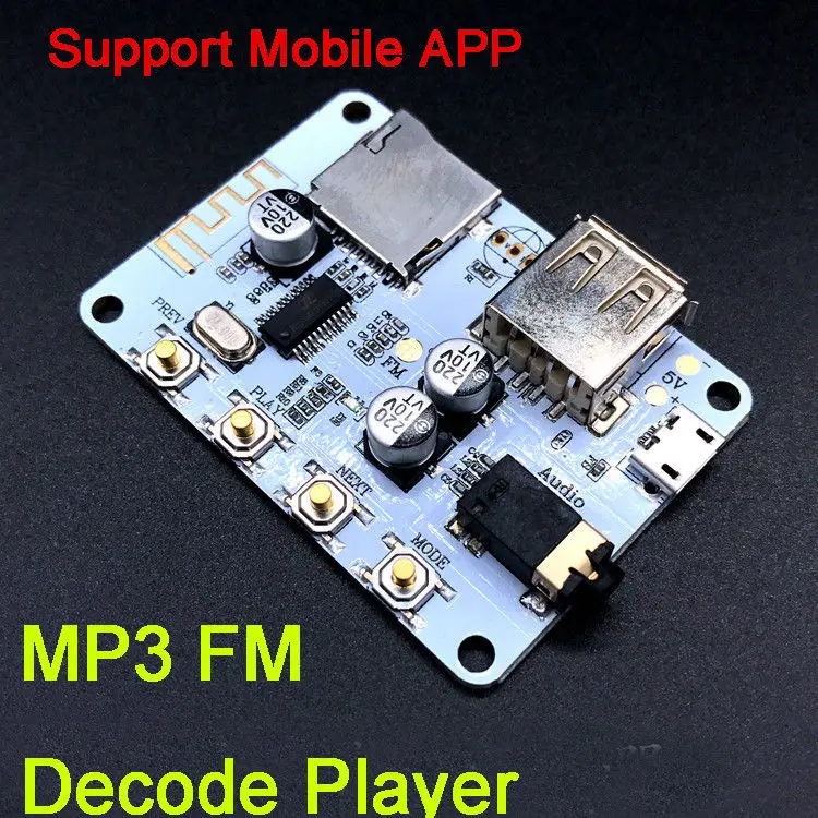 

Bluetooth 4.2 wireless Audio Receiver Module MP3 Player FLAC FM USB TF HIFI audio decoder phone APP control NEW