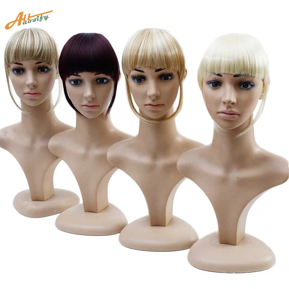 Hair Short Fringe Blonde Clip In Hair Bangs Hairpiece Heat Resistant Fake Bangs Hair Piece Natural Clip In Hair Extensions ALL