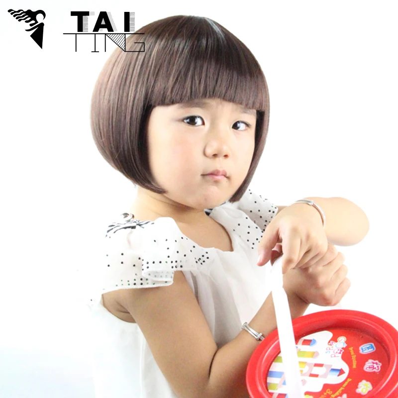 Synthetic Hair Wig Cute Children Bob Perruque Peruca Realistic Wigs