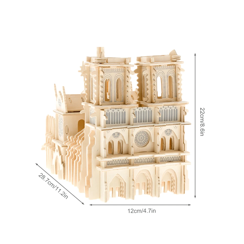 Нотр Дам де Пари 3D Puzzle детская головоломка деревянная Сборная модель игрушка DIY собраны архитектурная модель Лобзики для детей игрушечные