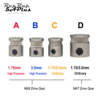 1 шт. MK8 MK7 приводная шестерня для 1.75 мм и 3 мм 3D-принтеры RepRap филамента шкива экструдера 5 мм вал 3д принтер экструдер Продажа - изображение