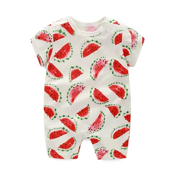 

Kimocat Newborn Infant Summer Rompers Cute Lovely watermelon Summer Baby Clothes 100% Cotton Boy Girl High Quality Clothes Kids