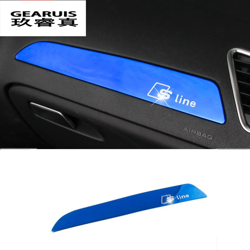 

Car styling Copilot Glove dashboard panel box decoration covers Sticker trim For Audi brand A4 B8 a5 interior auto accessories