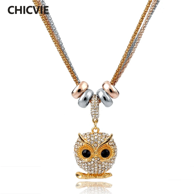 

CHOKER Crystal Bead Ethnic Necklaces Gold Owl Long Statement Friendship Necklace For Women Love Jewelry Vintage Accessories