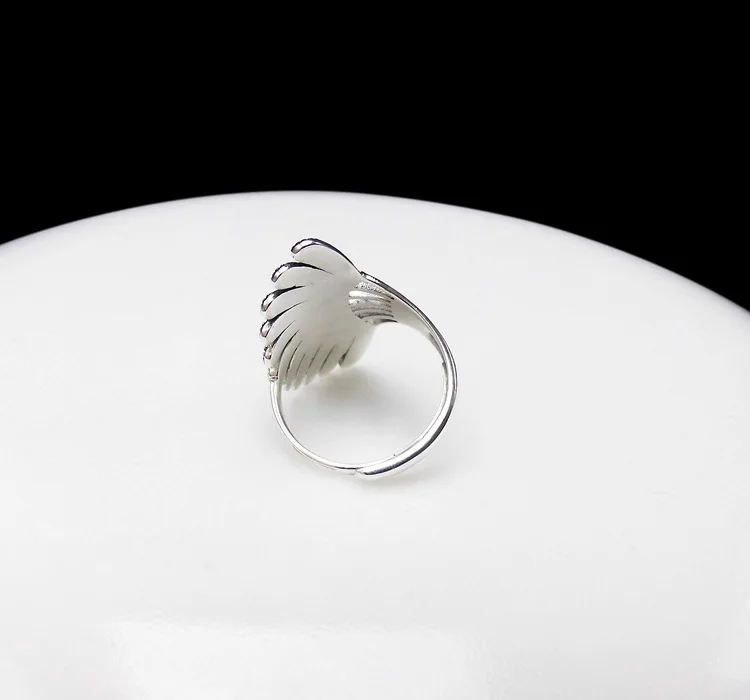 FNJ 925 серебристый веер кольцо марказит Новая Мода S925 серебро кольца для женщин ювелирные изделия регулируемый размер