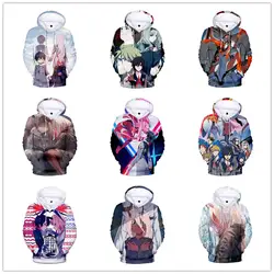 Толстовки с героями аниме «darling in the franxx», свитер с капюшоном «zero two», костюмы для косплея, осенние модные куртки с капюшоном для мальчиков и