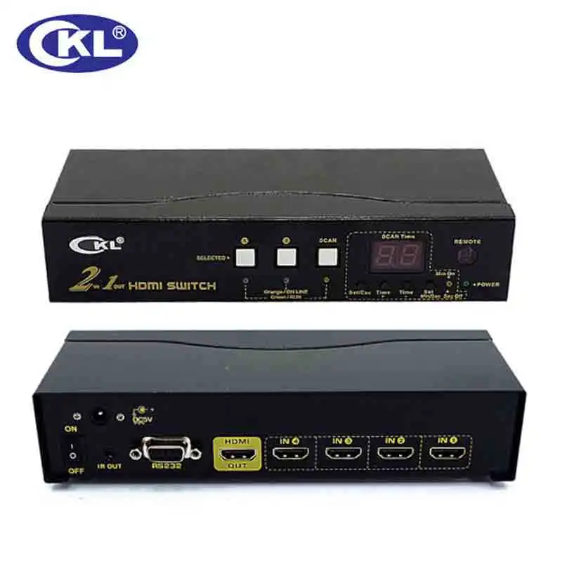 CKL Авто HDMI переключатель сплиттер адаптер 4 Порты и разъёмы в 1 с ИК-пульт дистанционного управления RS232 Управление автоматическое обнаружение EDID Поддержка 3D 1080 P CKL-41H