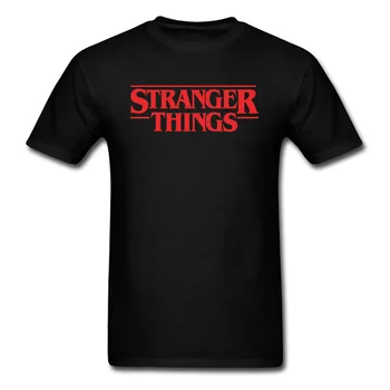 

Brand New Stranger Things T-shirt Men Red Black Letter T Shirt 90s Own Logo Tshirt Custom Shop Top Tee Clothing TV Show
