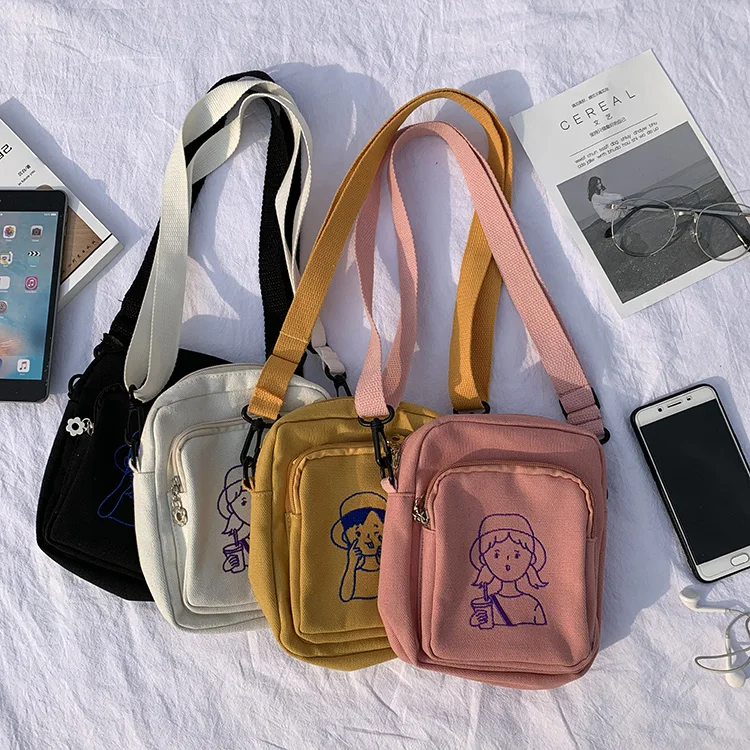 

Fashion Zipper Women Canvas Bags Shoulder Bags 2019 New Female Students Messenger Bags Casual Soft Zipper Canvas Handbags