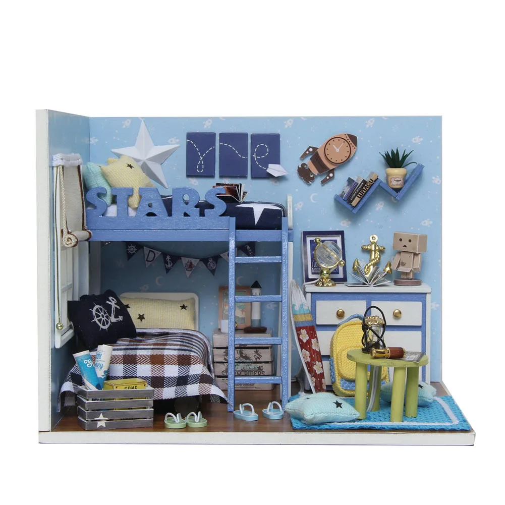 3D Деревянный DIY Дом миниатюрная мебель микро пейзаж для детей игрушка подарок на день рождения Свадебная вечеринка домашний сад украшение - Цвет: G