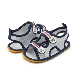 Стильных младенцев обувь для новорожденных малышей кроватки обувь летние первые ходоки хлопчатобумажной ткани, для мальчиков и девочек 3
