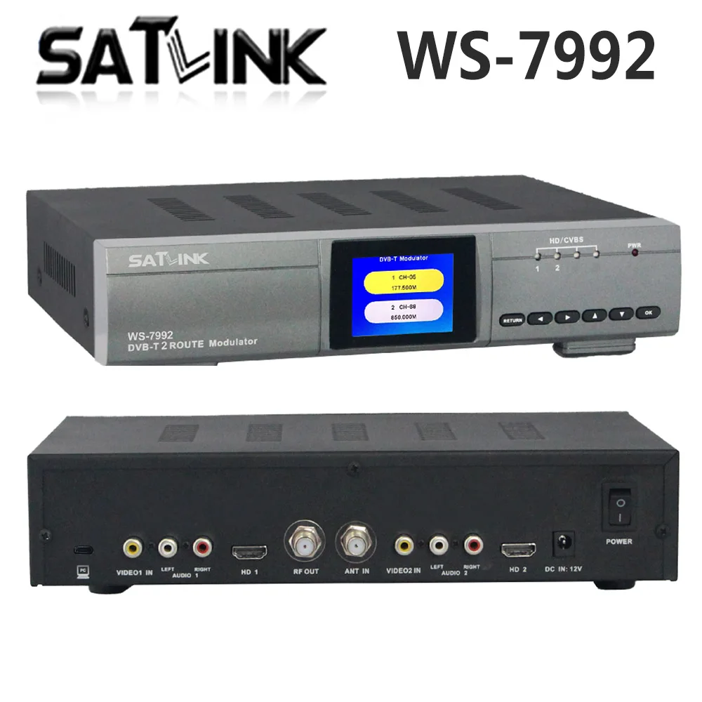 

Original Satlink WS-7992 2 Route DVB-T Modulator AV HD Two Router DM Modulator Satlink ws7992 DVB-T HD Digital RF Modulator