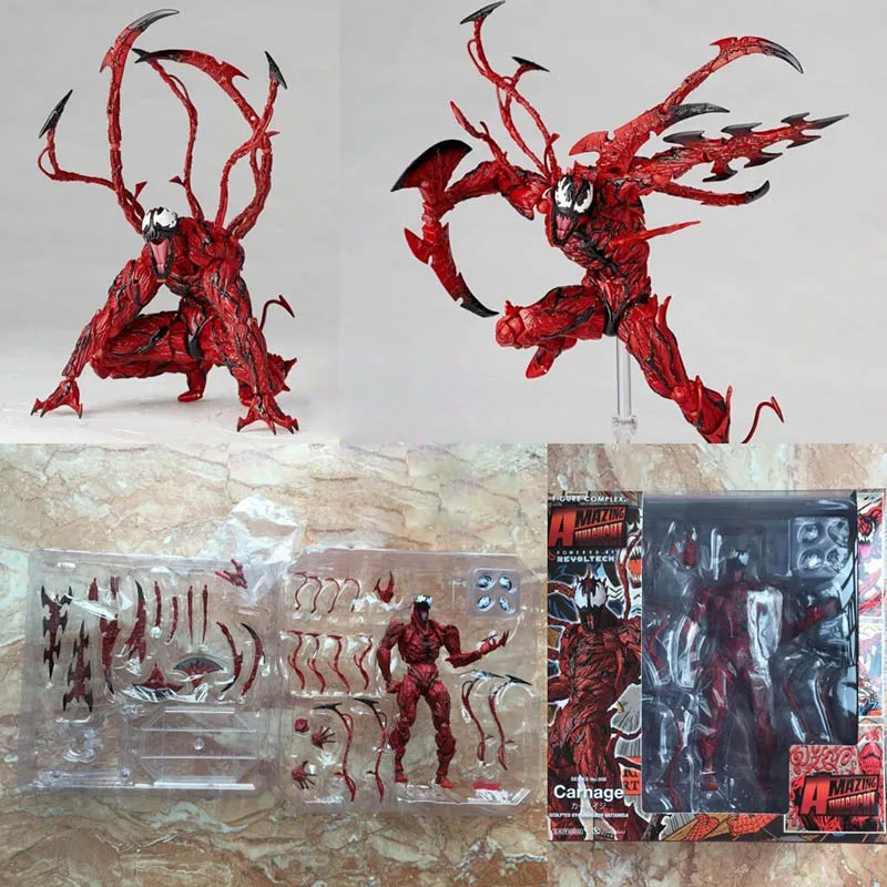 New Marvel Carnage Red Venom No Revoltech Series PVC Action Figure Toys